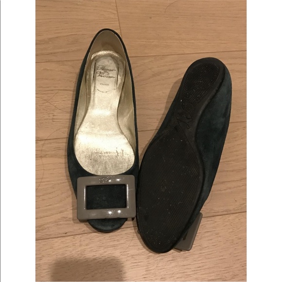 Roger Vivier suede ballet flats chips - Picture 3 of 5